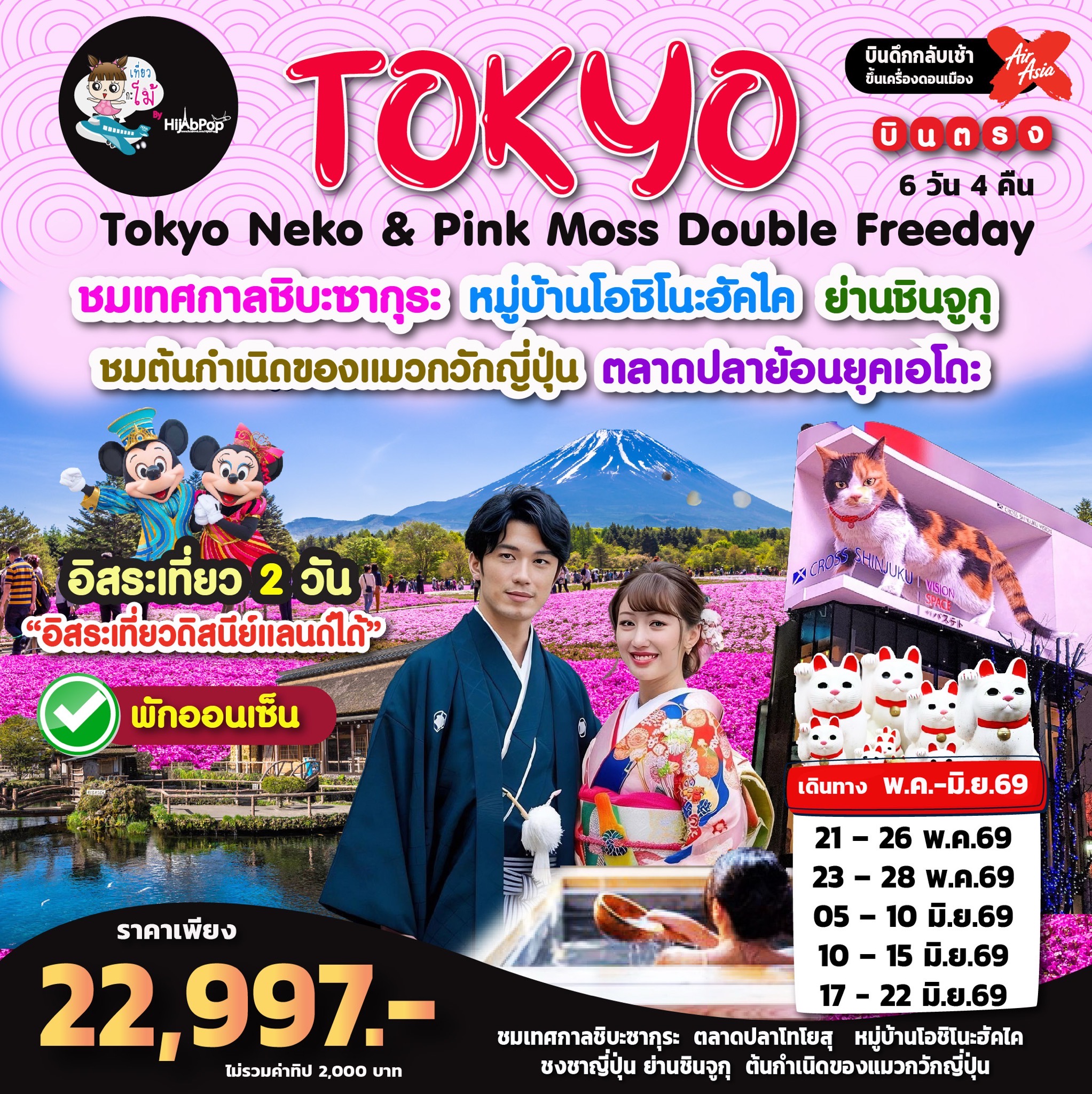 Tokyo Neko & Pink Moss Double Freeday 6วัน 4คืน